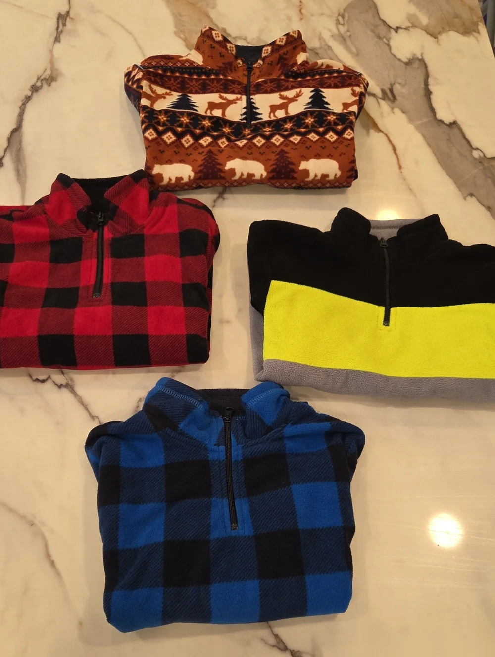 LOT of 4 Children's Place Quarter-Zip Fleece Sweaters, 7/8